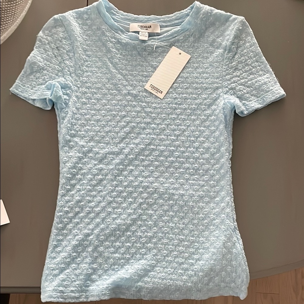 Toboggan White Label - Sky Blue Textured Women's Top
